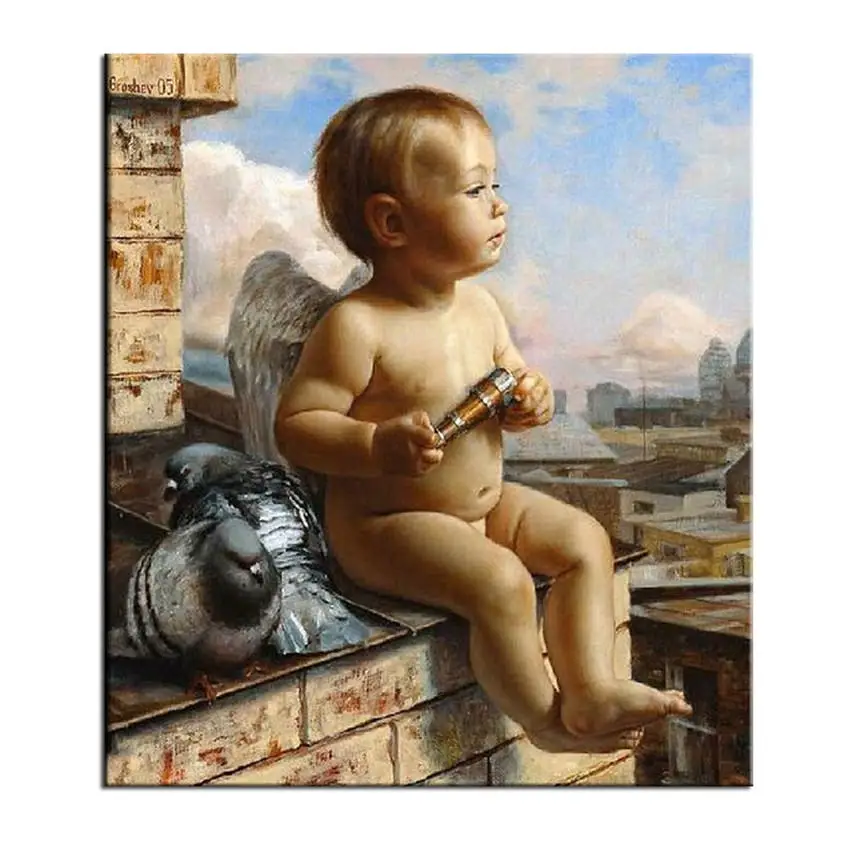 child painting 3 WEEN Angel Girl DIY картина по номерам Холст Живопись Дети стены Искусство картина маслом Раскраска по номерам для домашнего декора 40x50 см - Цвет: child painting 3