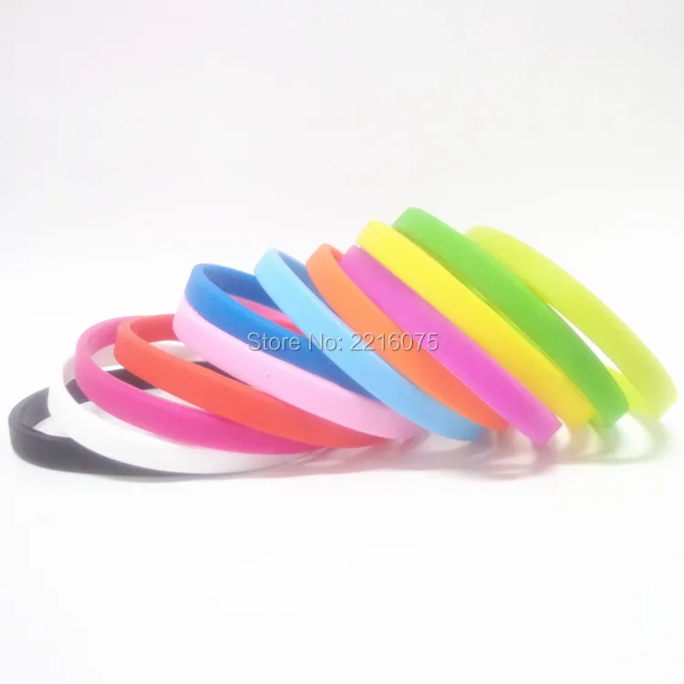 60pcs skinny plain sport silicone wristband rubber bracelets free