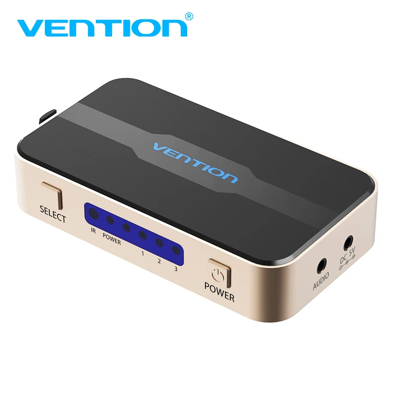 

Vention HDMI Splitter 3 Input 1 Output 4K 3Port HDMI Switcher With Toslink Audio 3D 2160P For Xbox 360 PS4 Smart HD VAA-S20