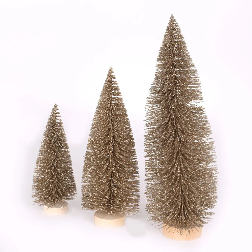 Christmas Tree 4 Sizes Sisal Bottle Brush Small Fake Pine Tree Cedar