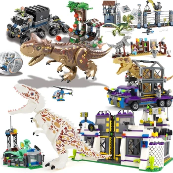 

Jurassic World dinosaur park toy set education compatible assemble Building Brick Blocks T-rex Model kids DIY toys Children gift