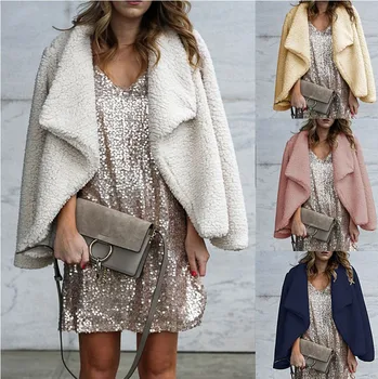 

Hirigin 2018 Fur Trench Women Winter Warm Teddy Bear Fluffy Faux fur Coat Cardigan Women Fashion Streetwear Cloaks Hood