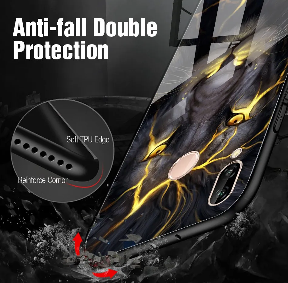 Tempered Glass Case For Huawei P20 Lite Pro Luxury Animal Pattern P Smart Coque Honor 9 Lite Case For Huawei Mate 10 Lite Cover (6)