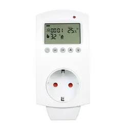 Цифровой ЖК-дисплей программируемый температура контроллер управления кондиционер терморегулятор Plug In термостат