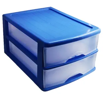 

Drawer desktop blue 2 transparent drawers 18.5x26x35