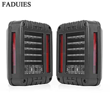 

FADUIES Clear Lens Red LED Tail Light Assembly Turn Signal & Back Up For Jeep Wrangler JK JKU 2007 - 2016