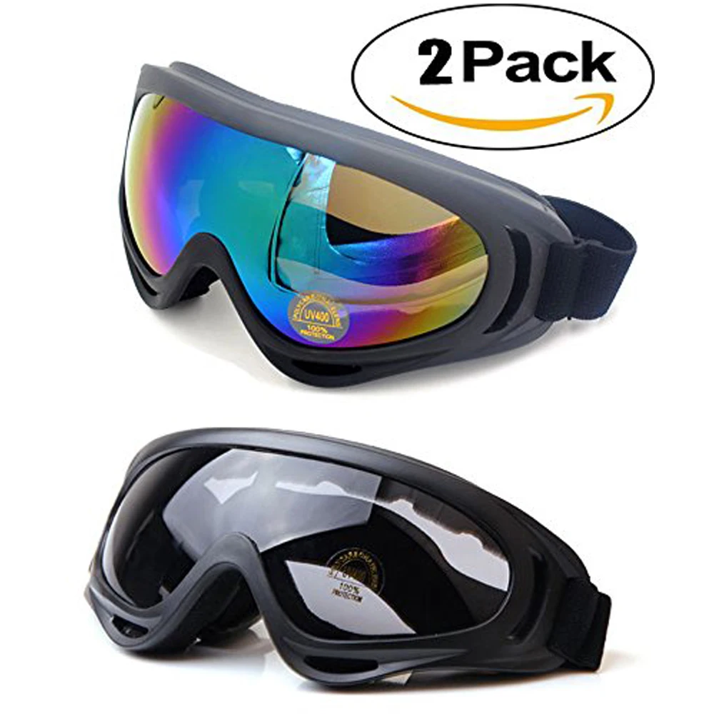 2PCS Snow Ski Goggles Adult Kids Winter Sports Sunglasses Motorcycle Eyewear US 