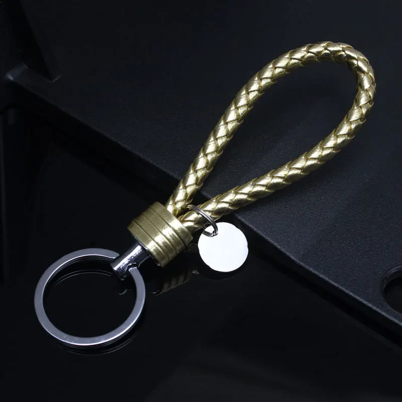 

New Fashion Faux Leather Braid Car Keychain Man Trinket Women Handbag Keyring Bag Key Chain Ring Holder Gift