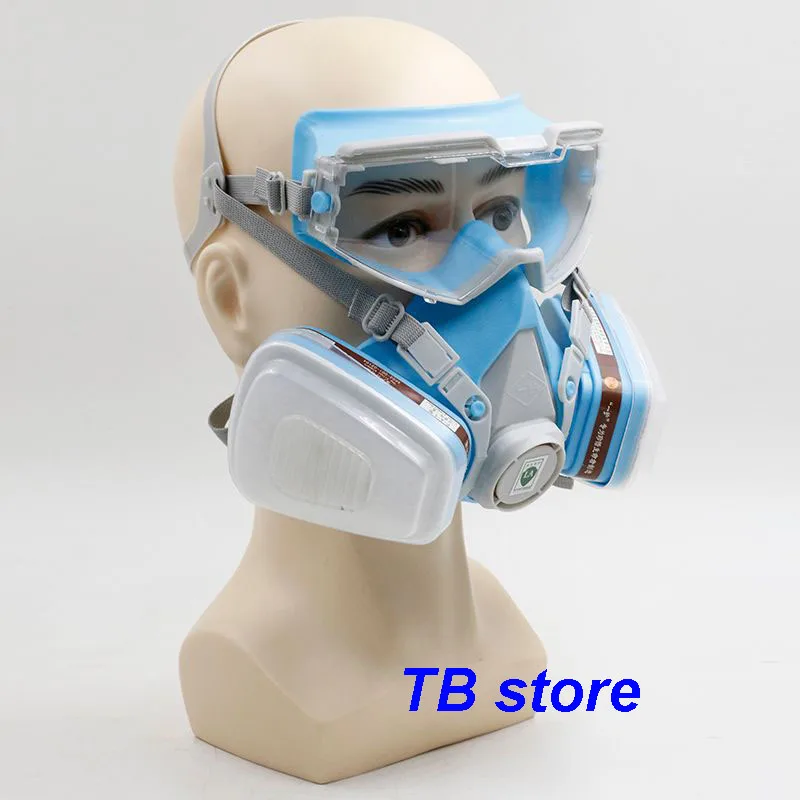 Противогаз с очками полная защитная маска для лица YIHU краска химическая маска Активированный уголь пожарный дыхательный аппарат