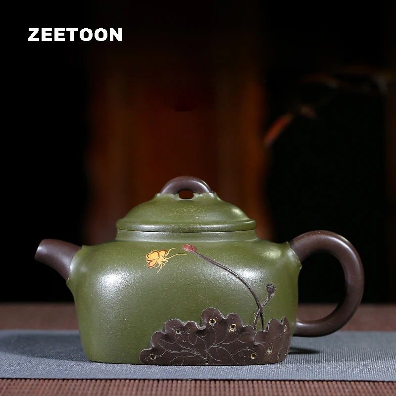 330cc Authentic Yixing Teapot Lotus Pot Health Teaware Purple Clay