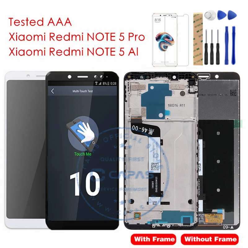 ЖК дисплей и рамка для Xiaomi Redmi Note 5 Pro тест на экран 10 сенсорный Note5 дигитайзер