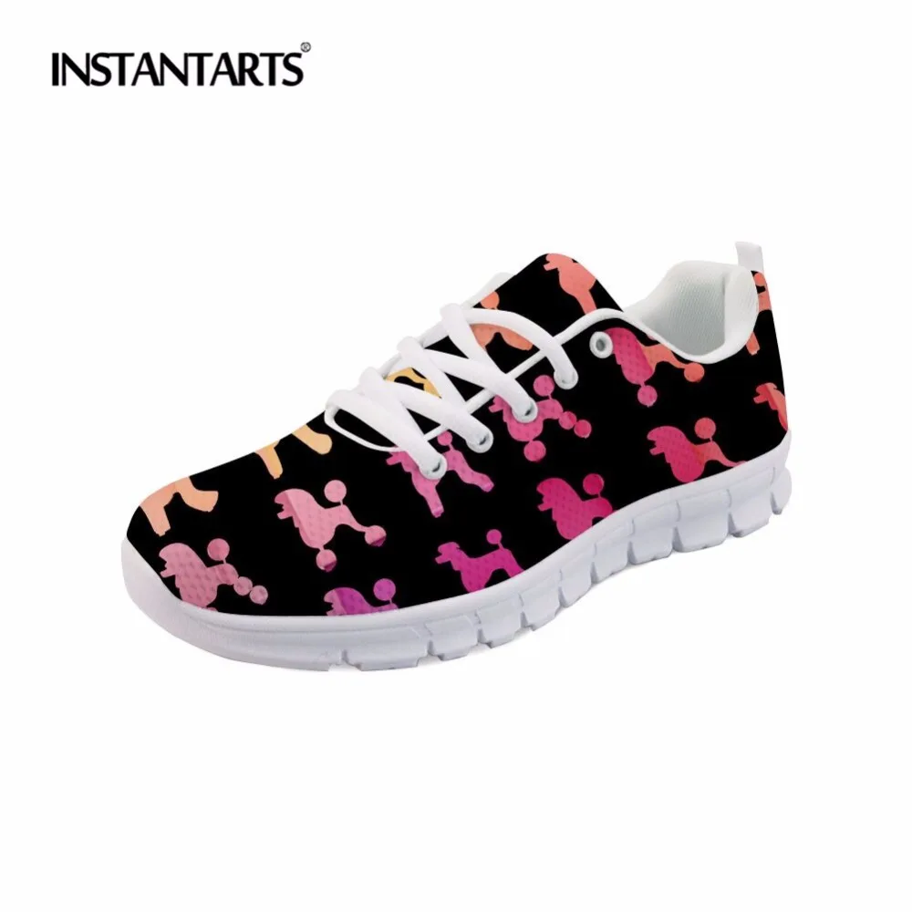 

INSTANTARTS Teddy dog Women Comfortable Casual Mesh Sneakers Shoes Cute Dog Pattern Student Zapatos Mujer Woman Breathable Flats