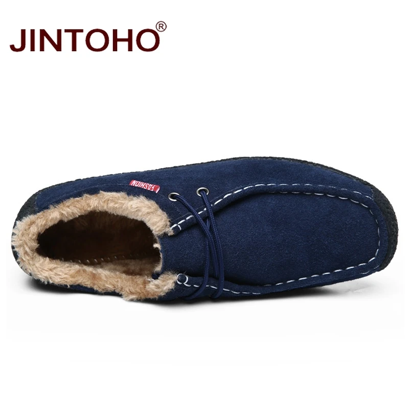 JINTOHO зимняя обувь для снега брендовая мужская модная повседневная кожаная