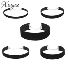 XINYAO – ensemble de colliers Ras Du Cou en velours noir pour femmes, Simple, rétro, à la mode, F6668