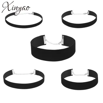 

XINYAO Fashion Black Velvet Choker Necklaces Set For Women Simple Retro Collar Chocker Necklace Collier Ras Du Cou F6668
