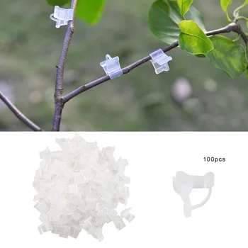 

100Pcs Plastic Plant Support Clips Grafting Clips for Types Hanging Vine Garden Greenhouse Vegetable Fruit Trees Garden Tools