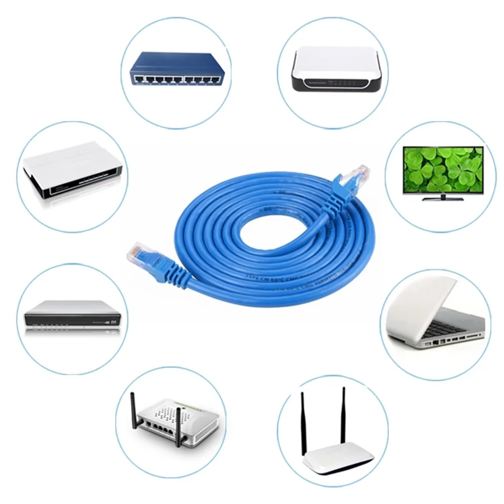 

1/3/5/10M Network LAN Cable CAT5 RJ45 Male To Male Ethernet Cable Internet Wire Cord Patch Lead for Computer PC Laptop