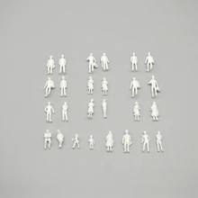 1:100 Масштаб Модель люди белый пластик Неокрашенная фигура для архитектурной компоновки поезда