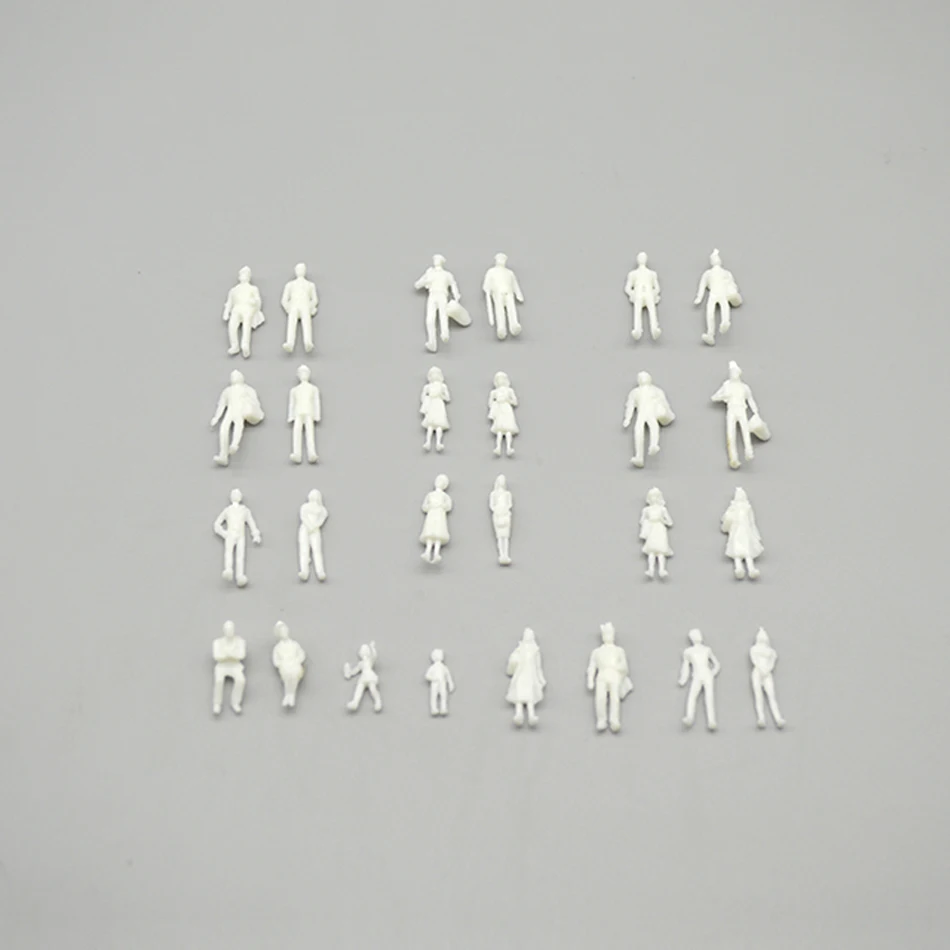 100Pcs 1 200 Bianco No Verniciato Modello Treno Persone Scenery Figures Z
