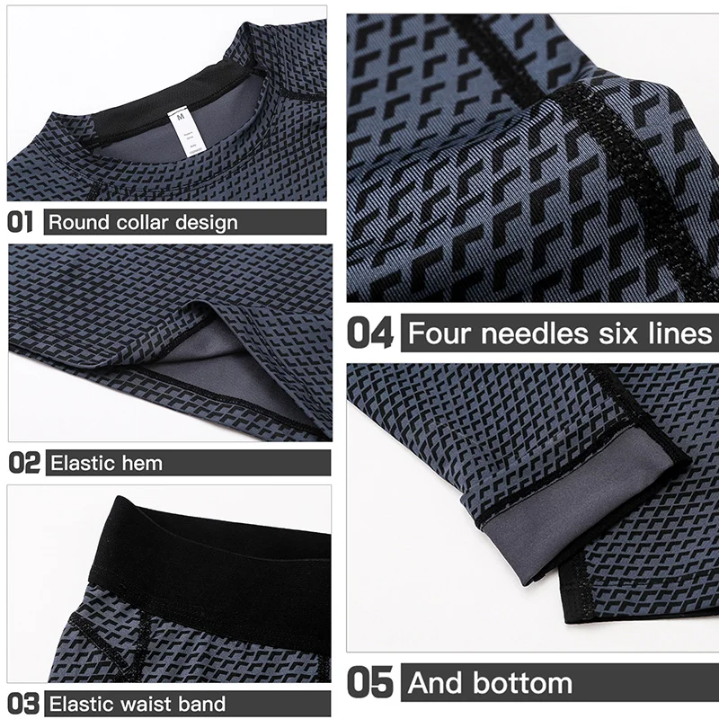 2018 Fitness Tight Gyms Suit Men Long Sleeve Shirt +Pant Men's Runnings Set Compression Clothing Quick Dry Men's Sportswear 2018 Fitness Tight Gyms Suit Men Long Sleeve Shirt +Pant Men's Runnings Set Compression Clothing Quick Dry Men's Sportswear