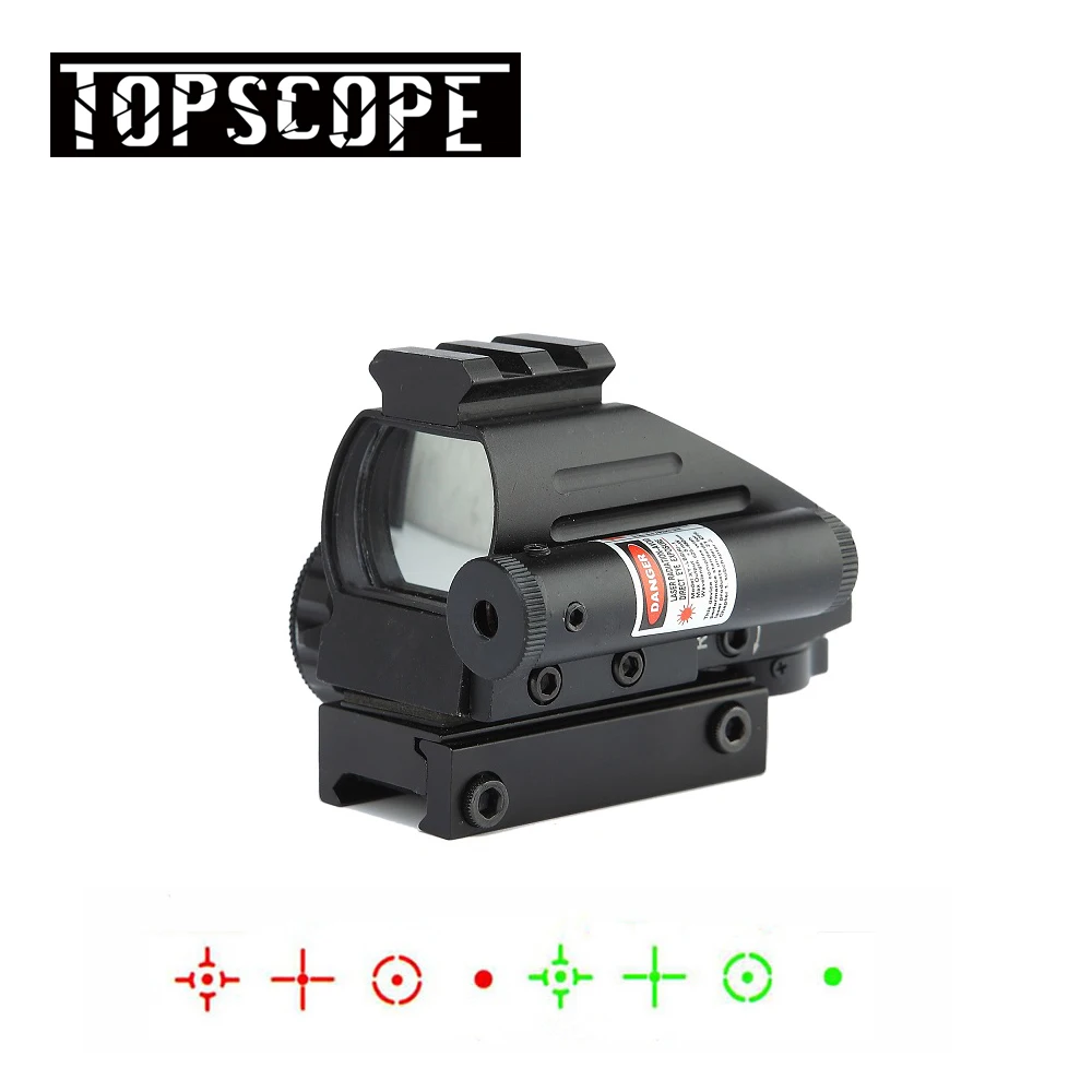 

Tactical Holographic Reflex Red / Green Dot Scope 4 Reticle & Red Laser Sight
