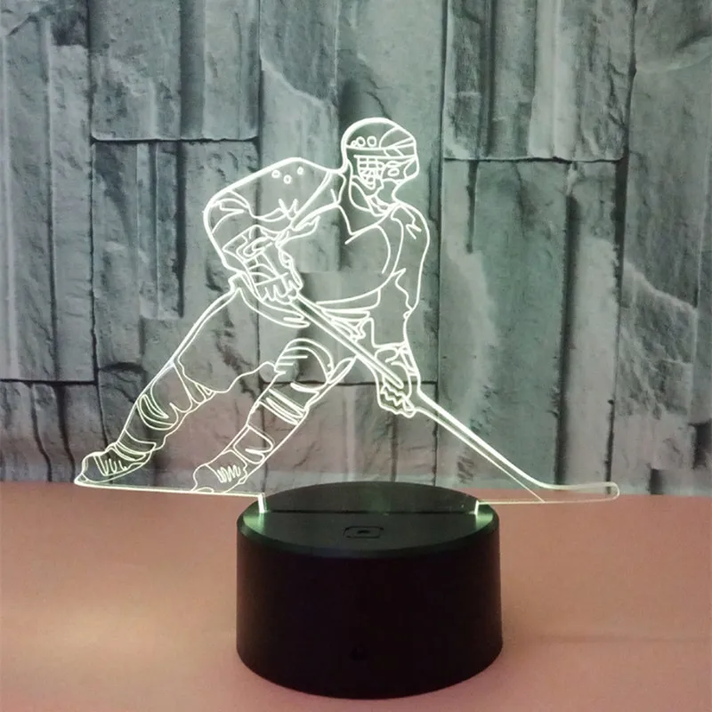 Colorful Touch 3d Led Night Light Hockey Lamp USB Illusion Atmosphere Table Lamp for Children Baby Kids Gift Bedside Bedroom Colorful Touch 3d Led Night Light Hockey Lamp USB Illusion Atmosphere Table Lamp for Children Baby Kids Gift Bedside Bedroom