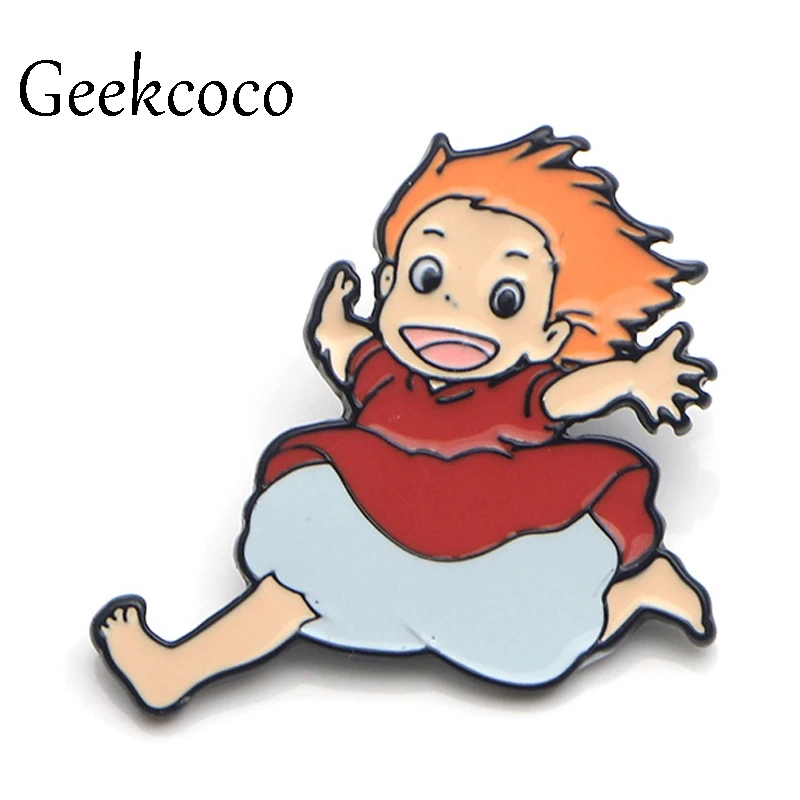 

Ponyo on the Cliff Brooches for men women Pride Zinc Alloy Enamel Pins medal Cartoon Cute For shirt backpack cloth Badges J0039