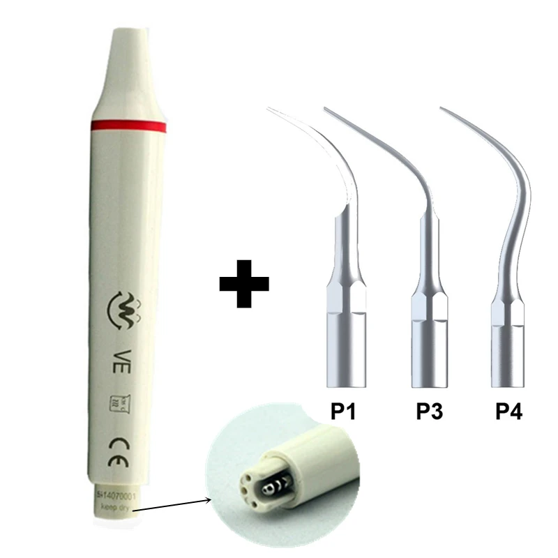 

Ultrasonic Scaler Dental Tip P1 P3 P4 &1 pcs Handpiece VE Compatible with EMS / WOODPECKER Dental Oral Hygiene Dental Equipments