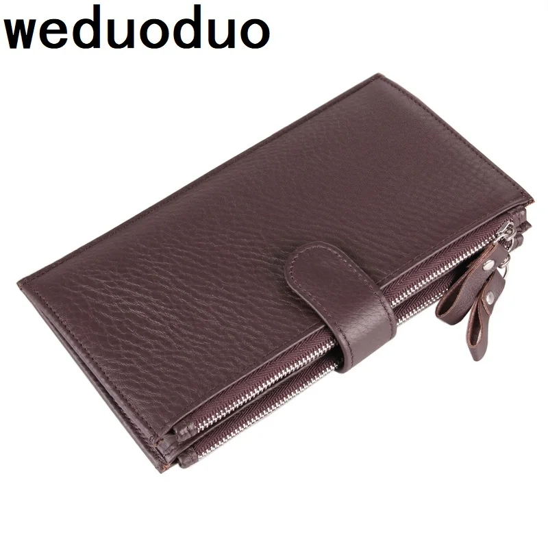 

Weduoduo мужской кошелек из натуральной кожи, новый клатч, брендовый роскошный мужской кошелек на двойной молнии, кошельки, портмоне, новый карман для телефона