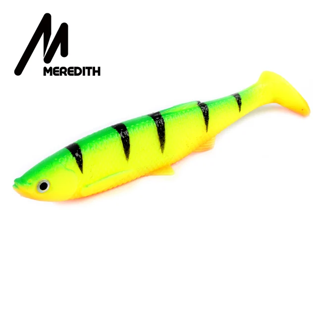 MEREDITH 12cm 14.5g 4pcs 3D Bleak Paddle Tail Soft Plastic Jig Heads