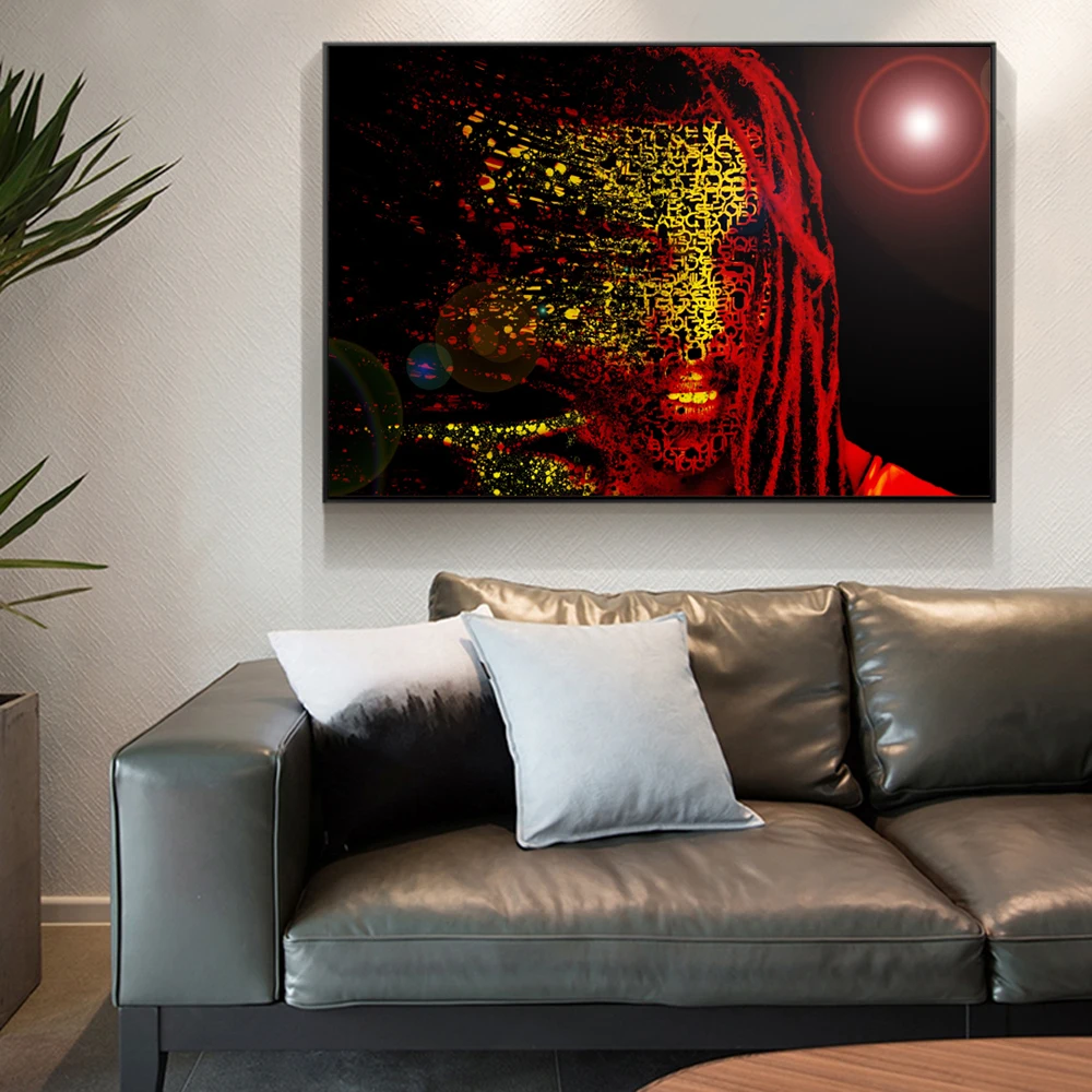 

Portrait Of Bob Marley Modern Wall Art Canvas Prints Abstract Pop Music Star Canvas Paintings Wall Decorative Pictures Cuadros