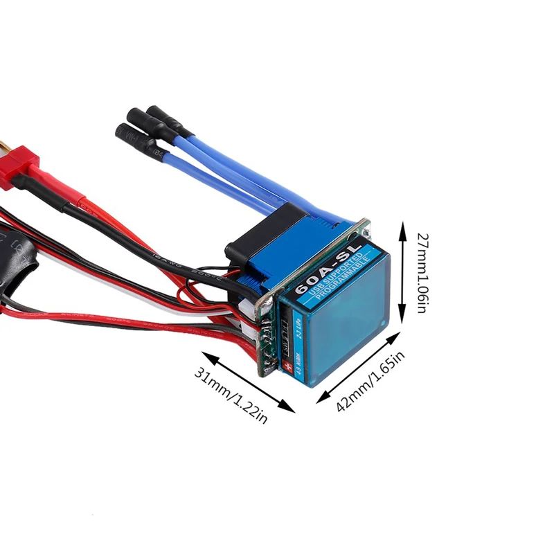 Гоночный 60A ESC бесщеточный Электрический регулятор скорости для 1:10 RC автомобиль грузовик CSL88