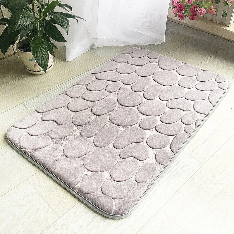 

Thickened Floor Mat Grey Door Mat Bathroom Mat Soft Feet Pad for Kithcen Bedroom Doorway Anti Slip Toilet Floor Rug 40x60cm