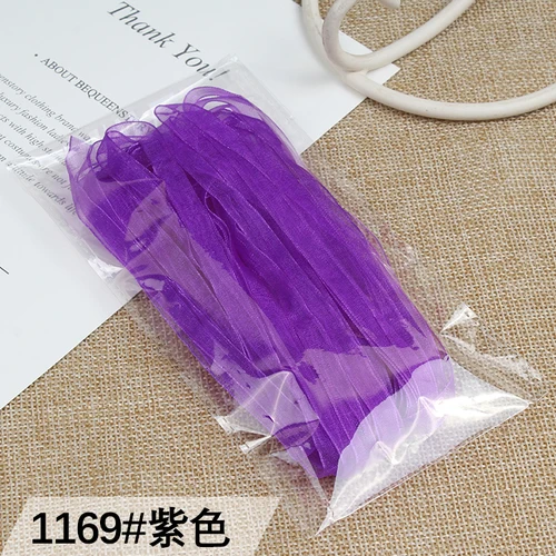 Новинка 1/4 ''(6 мм) ленты из органзы(10 м/Лот) Свадебная Упаковка для рождественских подарков ленты Ручное шитье для поделок аксессуары для одежды - Цвет: purple