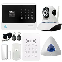 G90B WIFI GSM Wireless Home Seguridad Sistema de Alarma con Cámara IP de Hueco de la Puerta RFID Teclado de Alarma del Sensor PIR Detector