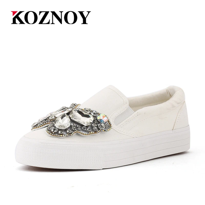 2017 Platform Lace Rhinestone Espadrilles Shoes Shoes Luxury Brand slip on Women crystal Shoes bow wedding