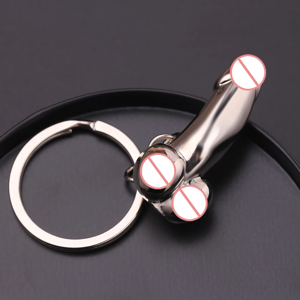 Металлический сексуальный мужской брелок Genitalia,, для влюбленных, забавный подарок, брелок для пениса, брелок для ключей, для женщин, мужчин, для автомобиля, серебряное кольцо для ключей