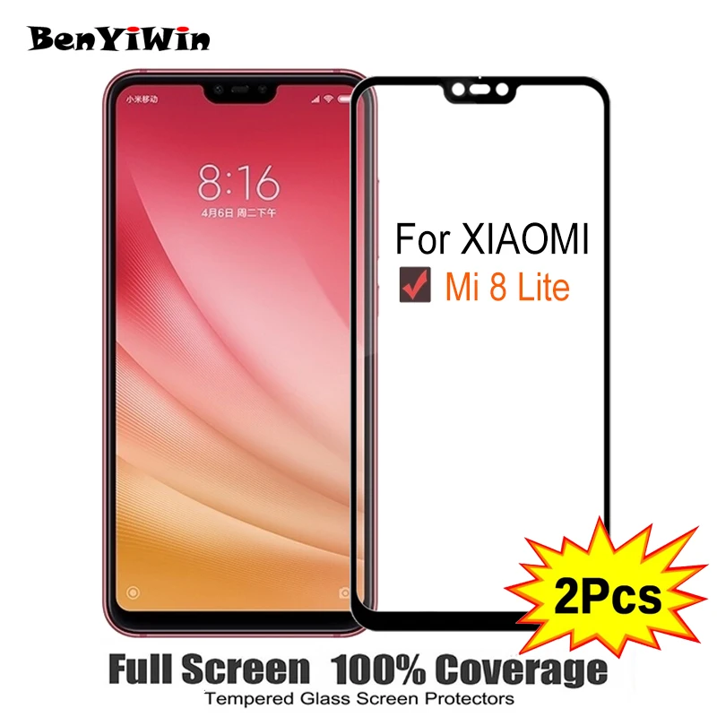 Закаленное стекло с полным покрытием экрана для Xiaomi mi8 Lite 6 26 Дюйма 9H Защитное xiaomi