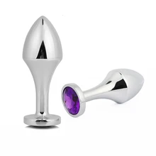 Sex Toys Metal Anal Beads Crystal Jewelry Butt Plug Prostate Open Stimulator Dildo Stainless Steel Anal Plug For Woman Couples