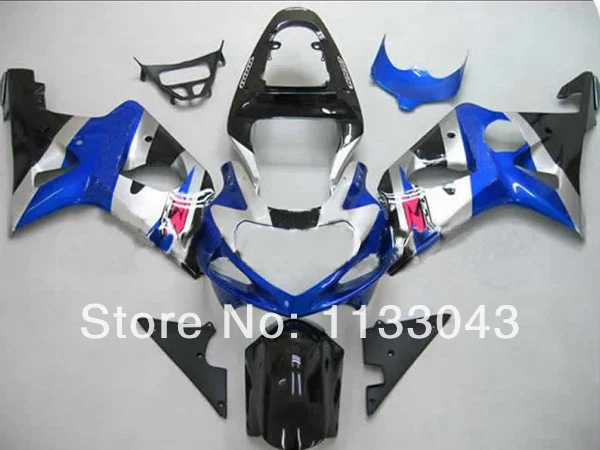 7gifts Blue/Silver Fairing Kit For SUZUKI GSX R1000 GSXR1000 GSXR 1000 K2 K1 00 01 02 2000 2001 2002 Fairings|k1 motorola|k1 camerak1 film |