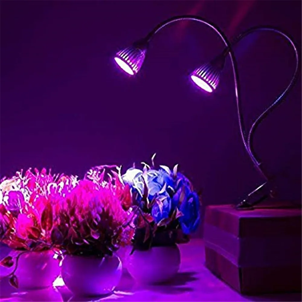 Dual Head LED Grow Lamp Premium 10W Desk Clip LED Plant Lighting with