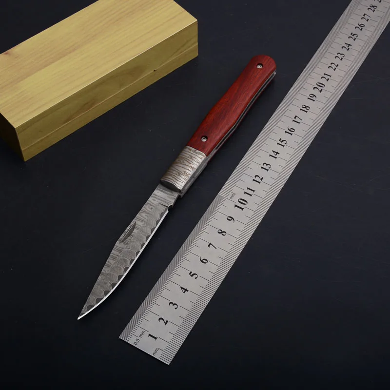 small damascus tactical folding knife puer tea needle collection knife (3)