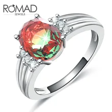 

ROXI Colorful Imitation Natural Tourmaline Ring Cross-country Exclusive Engagement Ring Female Inlaid Zircon Ring for Women