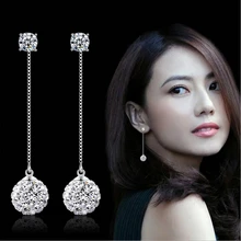 Moda por atacado jóias novo design shambhala cristal 925 prata esterlina brincos longos para mulheres meninas presente