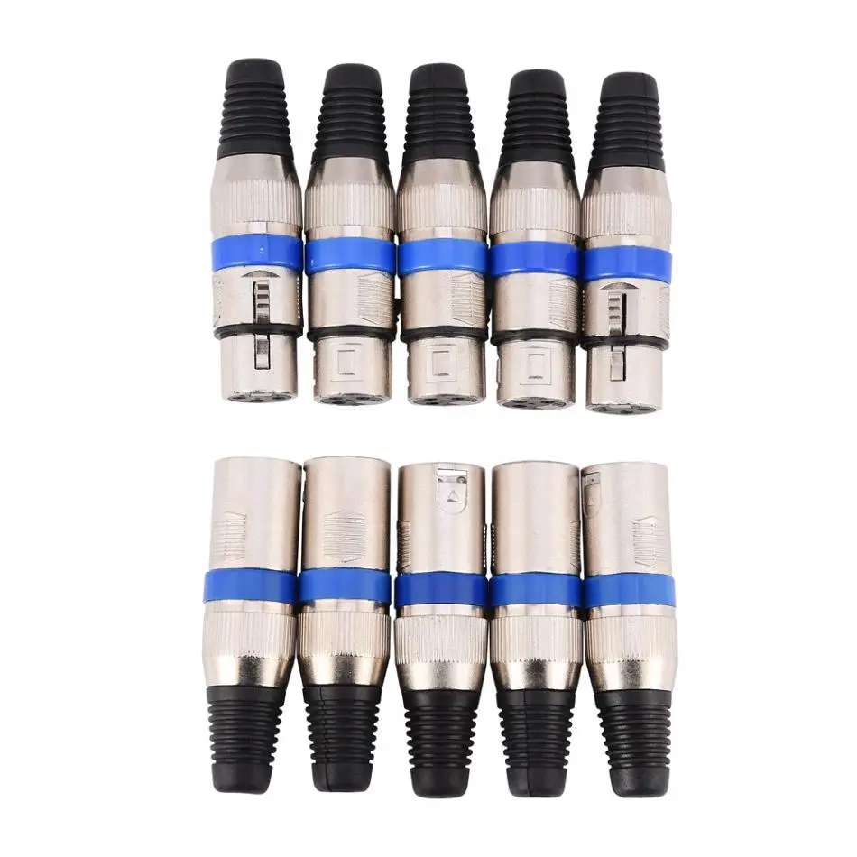 

VBESTLIFE 5 Pairs 3-Pin XLR Mic Microphone Audio Connector Male Plug + Female Socket Connectors 2018