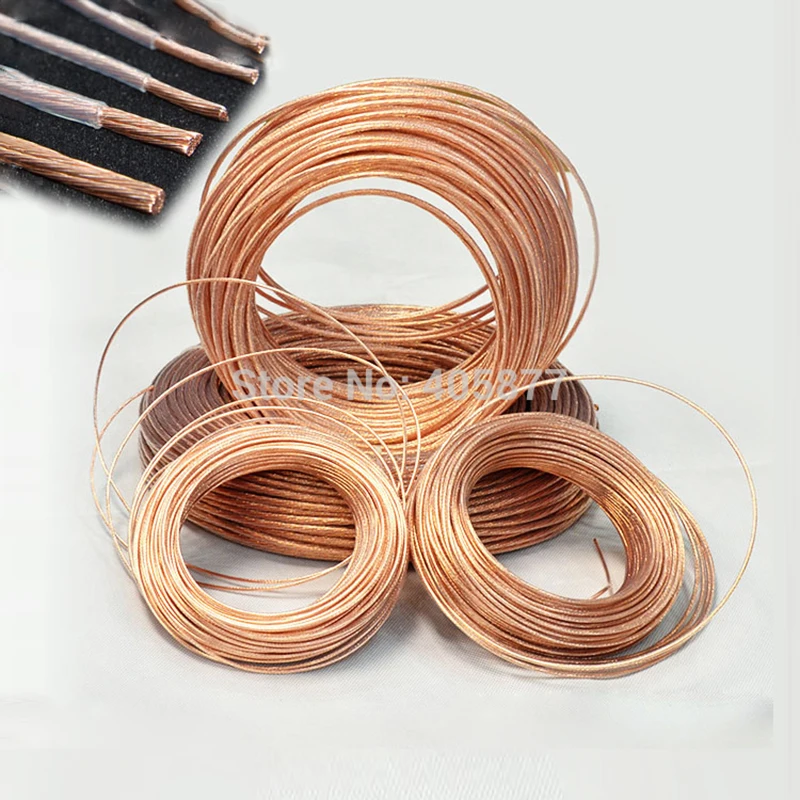

Free Shipping 4.0mm2 49strands*0.32mm Telfon Shield High Purity OCC Copper wire for audio DIY Amplifier AWG11