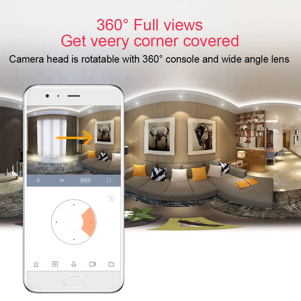 360 градусов WiFi IP камера 1080P Домашняя безопасность мини камера ночного видения инфракрасная двухсторонняя аудио