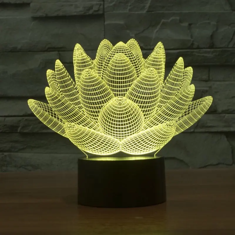 

3D Led Night Light Novelty Lotus 3D Bulbing USB Touch Switch Table Lamp Star Wars Luminaria de Mesa Vision Illusion