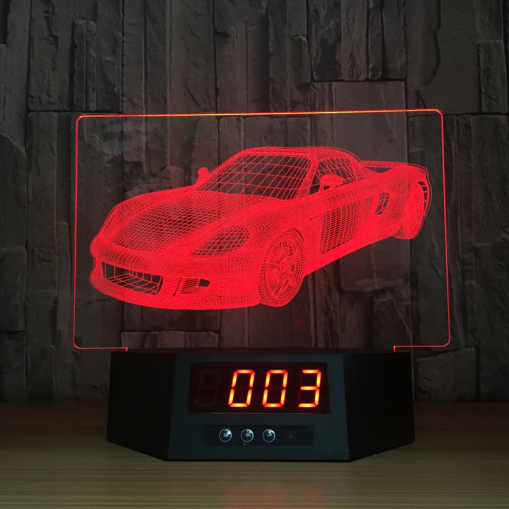 

Acrylic 3D car Calendar Night light Night lamp LED 7 colour remote touch switch desk lamp Atmosphere table lamp Creative gift