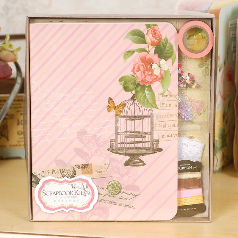 Eno Greeting Retro Complete Scrapbook Kit Gift Set,Creative